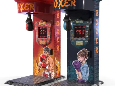 arcade boxing machine Low-poly 3D model