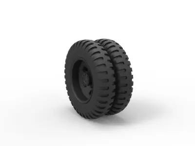 Double wheel from old truck 3D print model