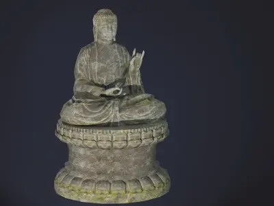 Buddha Statue seated Low-poly 3D model