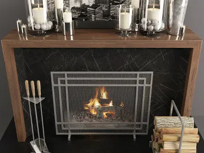 Fireplace and Decor 36 3D model