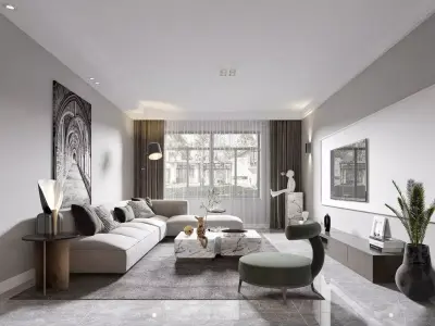 Luxury apartment living room105 3D model