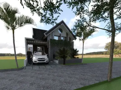 simple house on village of aceh 3D print model