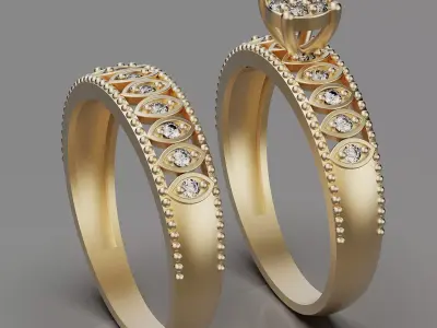 Lux ring silver gold sterling printable jewelry 3D model 3D print model 2