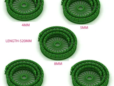  5 Size Luxury Textured Chain Detailed 3D Model  3D Model Pack