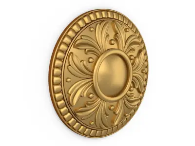 Classic circle flower ornament 01  3D model