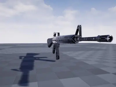 5 BPR Weapons and Shooting Room Unreal Engine Assets Low-poly 3D model