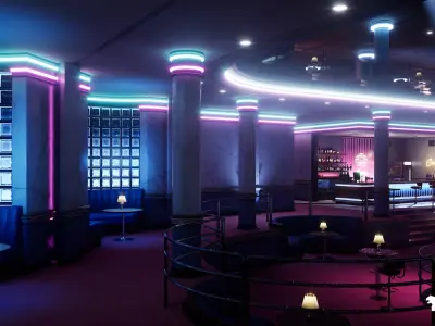 Miami Club Environment Low-poly 3D model