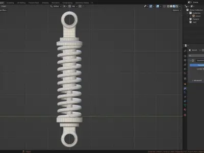Simple basic suspension system shock absorber 3D model