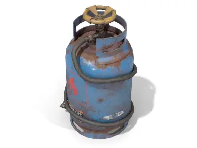 Welding Torch Gas Cylinder Low-poly 3D model