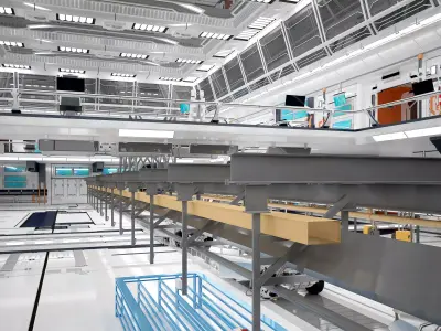 car factory - automobile production workshop 3D model