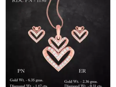 Pendant Earrings combo - 1156 3D print model