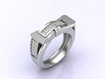 Print Ready STL 3DM  Gents Rings Diamond Men Ring  3D print model 75