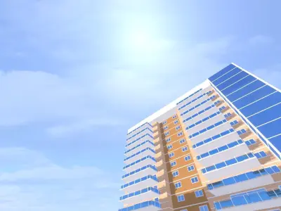 Apartment Building Complex Low Poly Free 3D model