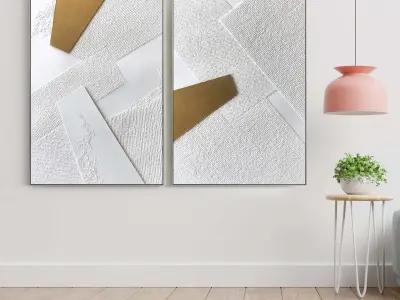 Plaster Two Photo Frame 182 Low-poly 3D model