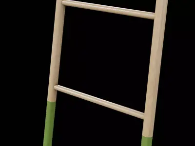Mycroft Ladder Hanger -wood green painted Low-poly 3D model