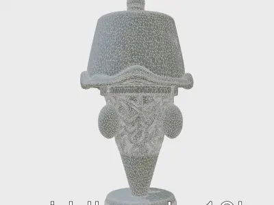 Ice Cream Cone Lamp Toy Style with Dripping Syrup Pendants Low-poly 3D model