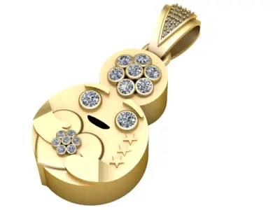 HEART DESIGN FACE EMOJI PENDANT 3D PRINTBALE MODEL  3D print model