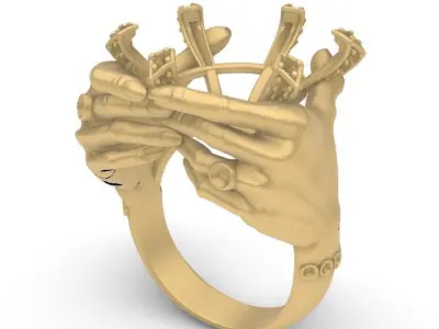 Hands around the gemstone 3D print model
