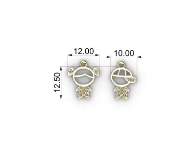 Fine Boy and Girl Pendant 3D print model