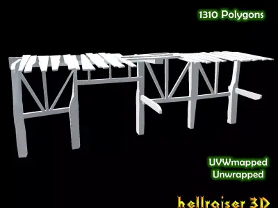 Wooden Platform Low-poly 3D model purchase