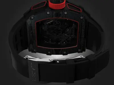 Richard Mille RM 50-03 Watch With Black Strap 3D model