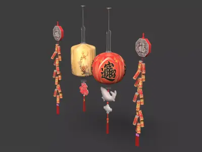 Chinese  red  lantern   3D model