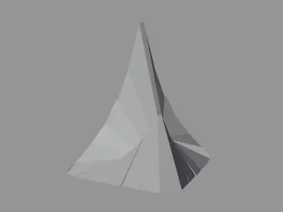 Artistic Decorative Peak Structure Low-poly 3D model