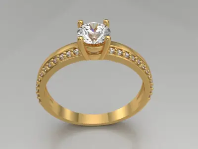 Anel duplo solitario noivado 3D print model