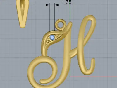 Letter H 3D print model 3D print model 3D print model