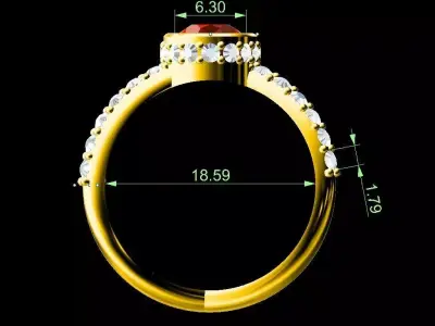 Ruby Ring 3D print model