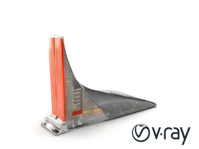 Futuristic Skyscraper Neon Facade model pack Low-poly 3D model