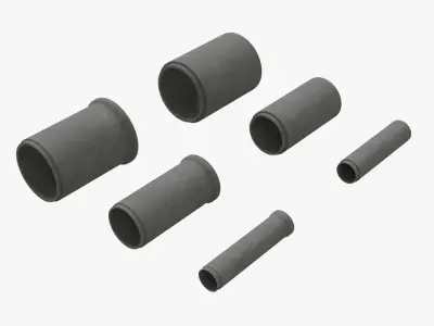 Concrete Pipes Low-poly 3D model