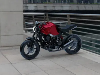 Cafe Racer v10 Hd 3d model super bike  3D model