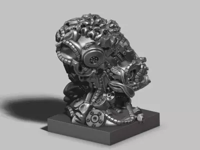 Modern Abstract robotic sculpture 3d print model 151 3D print model
