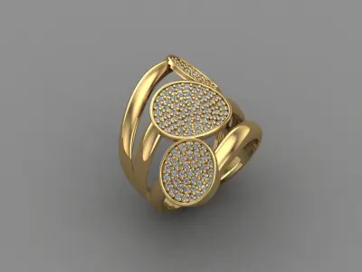 STL 3DM Print Ready Women Diamond Ring Lightweight Printable  3D print model 112