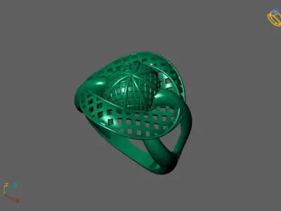 Fancy Womens Rings Plain Rings Ready STL 3DM Models Rings 3D print model 52