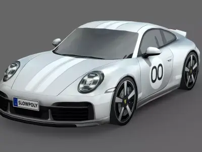 Porsche 911 Sport Classic 2023 Low-poly 3D model