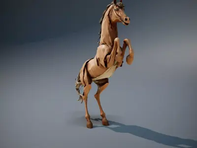 Bronze Stallion Sculpture model pack Low-poly 3D model
