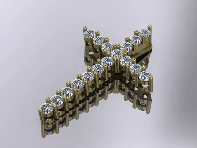 Elegant Corss Pendant Jewelry Gold 3D print model purchase