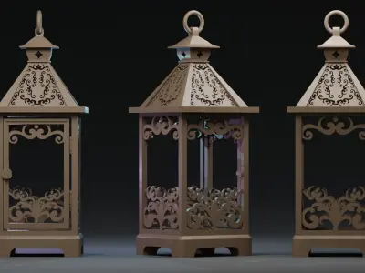 Victorian Style Lantern Small Vintage Candle Lantern 3D model