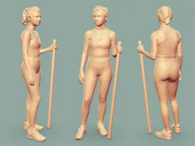 Stylized Fitness Character Low-poly 3D model