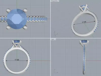 ring woman  3D print model 18