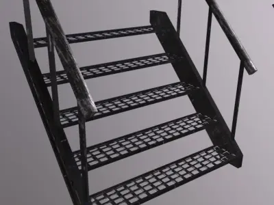 Stairs Ironwork Low-poly 3D model