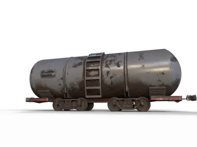 Old Wagon tank Low-poly 3D model