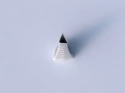 Vase grounded tilted triangle with horizontal layers 3D print model