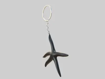 starfish keychain black 3D model