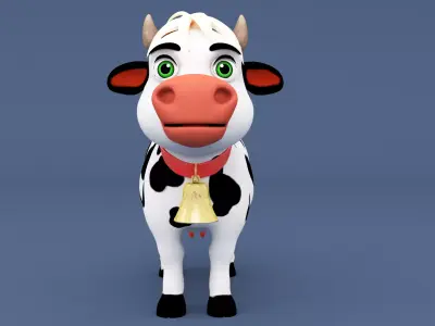Cow Cartoon - Low -poly Low-poly 3D model