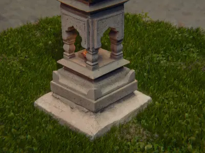 Indian Shrine Lamp Post 3D model