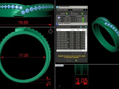 Diamond Jewelry Ring  3D print model