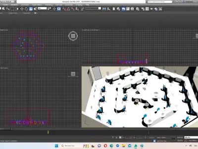Hexagonal AI and science laboratory architectural model 3D model